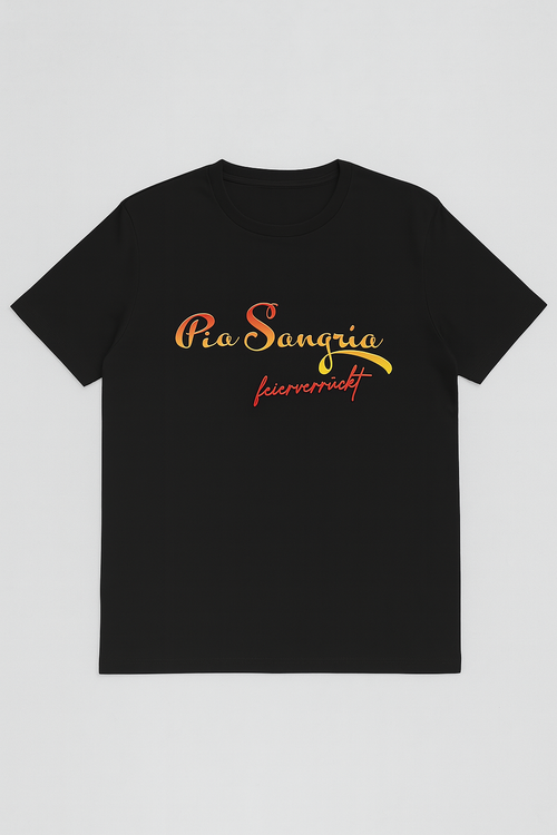 Pia Sangria – Ballermann Partyshirt „Feierverrückt“ (Schwarz)